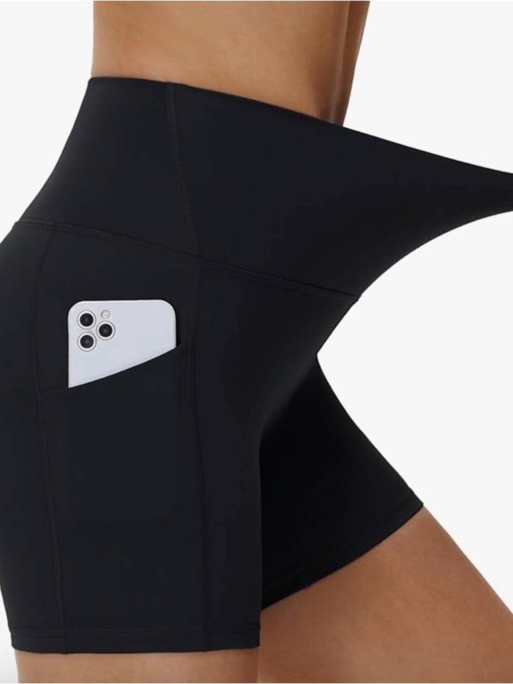 The Gym People High-Waist Black Women’s Bike Shorts with Side Pocket
